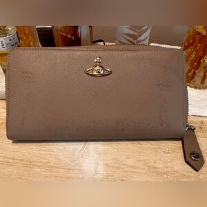 Vivienne Westwood Beige Wallet with Gold Logo